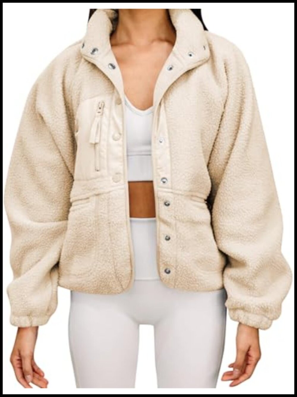 Womens Faux Fur Fleece Jacket Oversized Teddy Coat Long Sleeve Winter